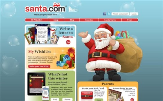 This screen shot made on Friday, Nov. 25, 2011 shows the Santa.com website. At Santa.com, a few clicks lays it all out on a page with a menu of prices for customizable letters from Santa. (AP Photo/Santa.com)